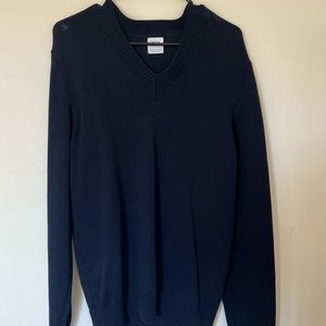 knitted navy v neck long sleeve. NEW